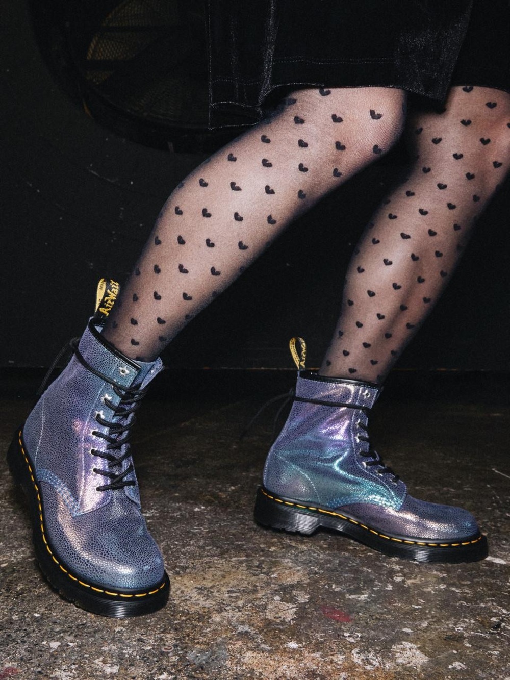 Dr. Doc Martens Women's 1460 Rainbow Ray Boots Star Eye Purple US Sz 9 Pride